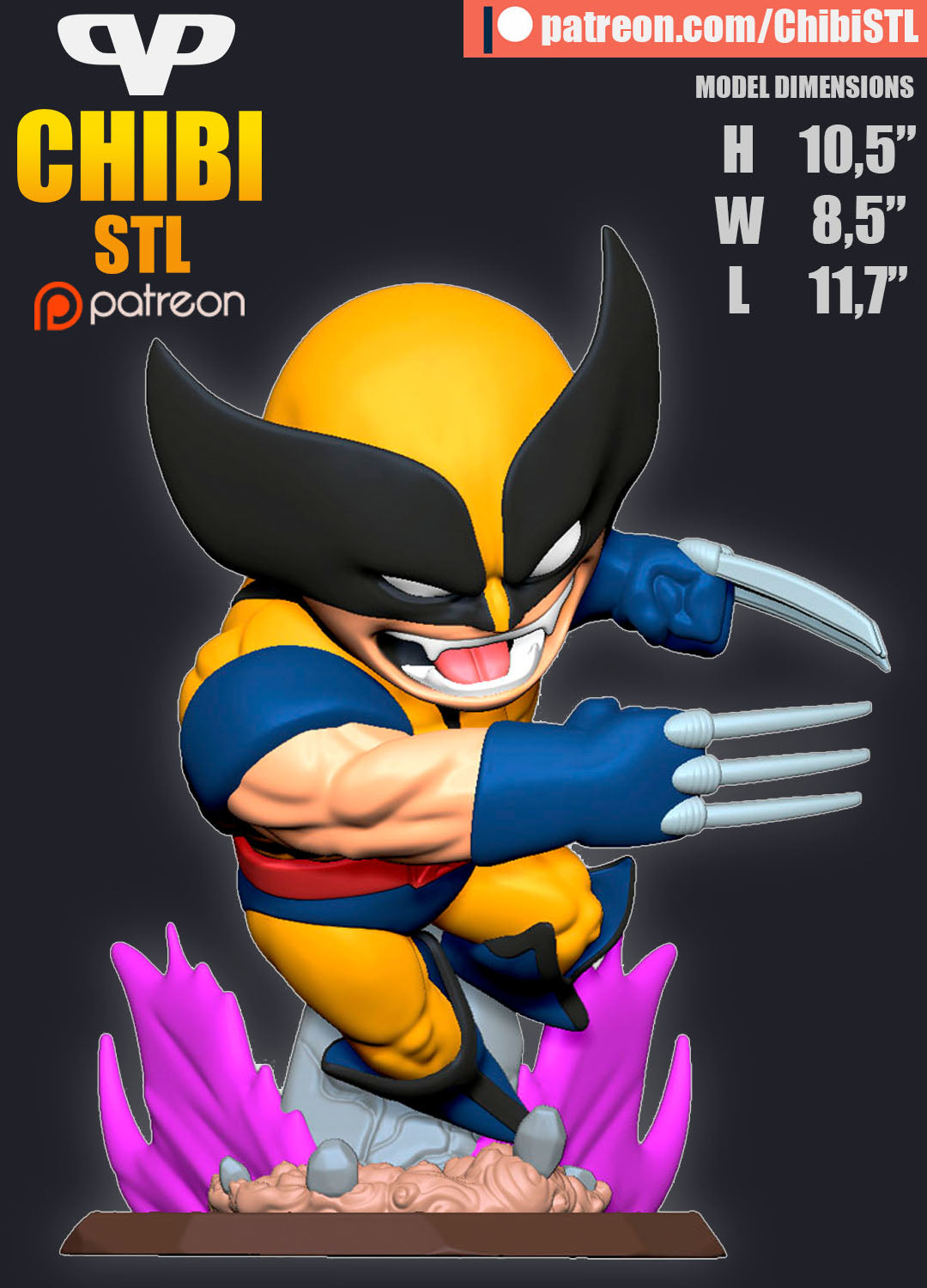 Chibi Wolverine | Resin Model Kit | Marvel Clawed Chaos