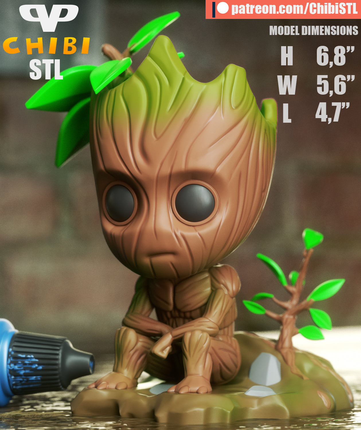 Chibi Baby Groot | Resin Model Kit | Marvel Sapling Guardian