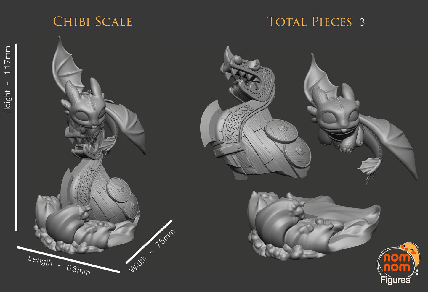 Chibi Toothless | 4.5-Inch Resin Model Kit | How to Train Your Dragon