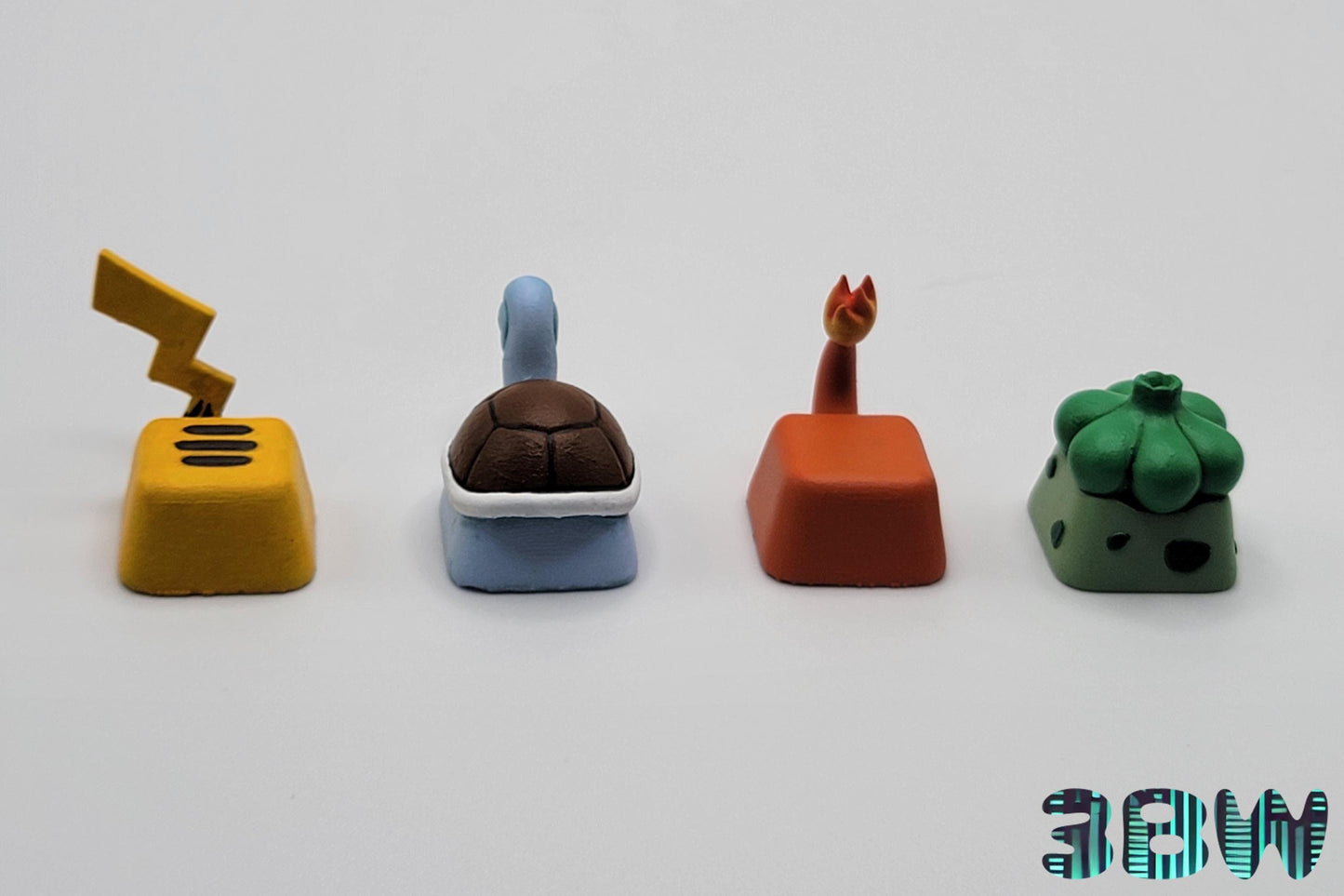 Pokémon Starter Keycap Set | Handpainted Resin Artisan Caps | Cherry MX | Charmander, Bulbasaur, Squirtle, Pikachu