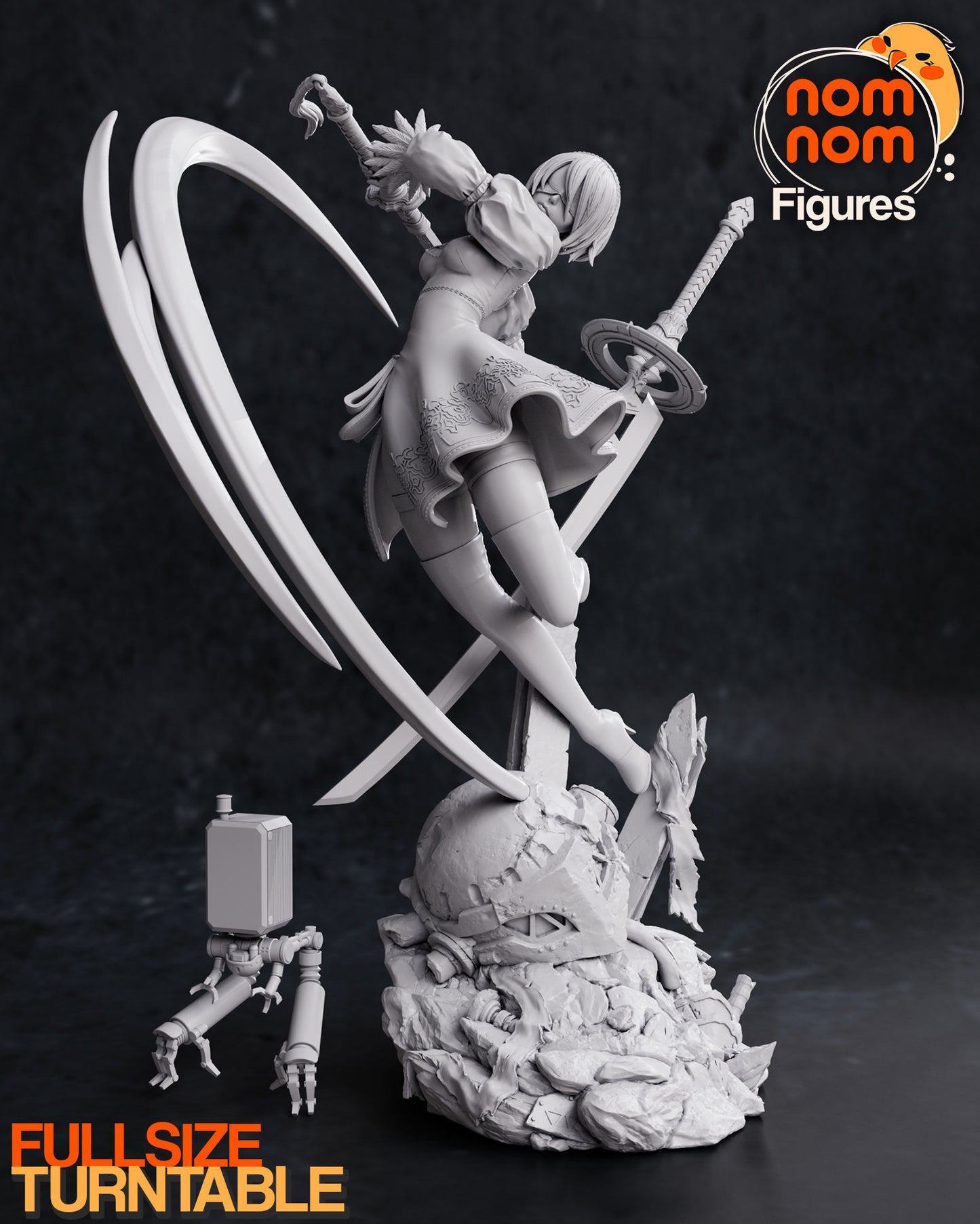2B | 9-Inch Resin Model Kit | DIY Nier Automata Combat Android