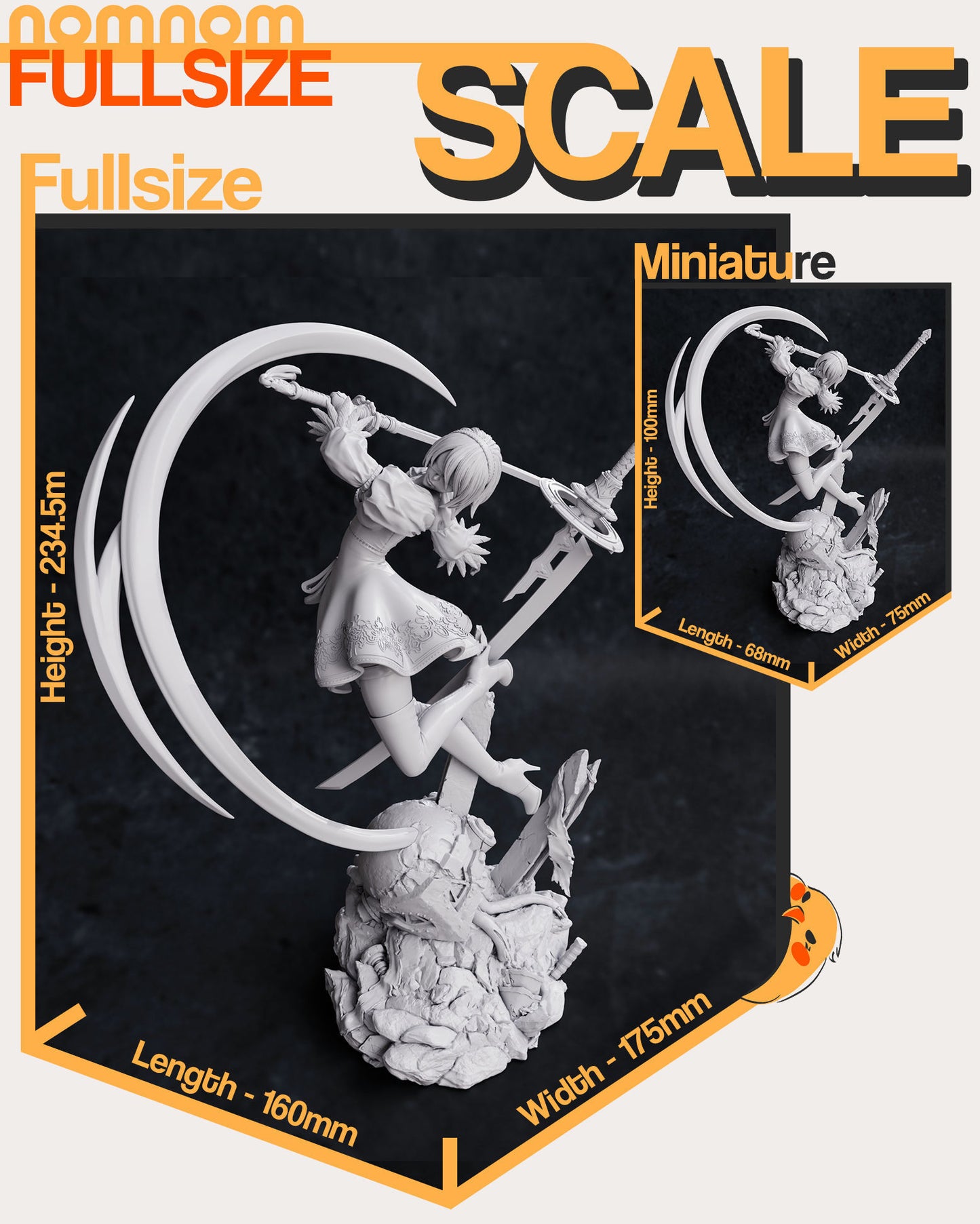 2B | 9-Inch Resin Model Kit | DIY Nier Automata Combat Android