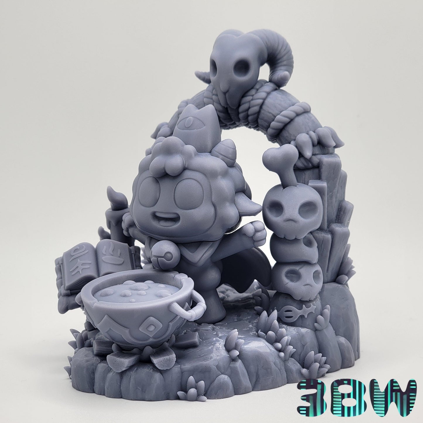 Chibi Cult of the Lamb Ritual | 4.5-Inch Resin Model Kit | Ritual Scene