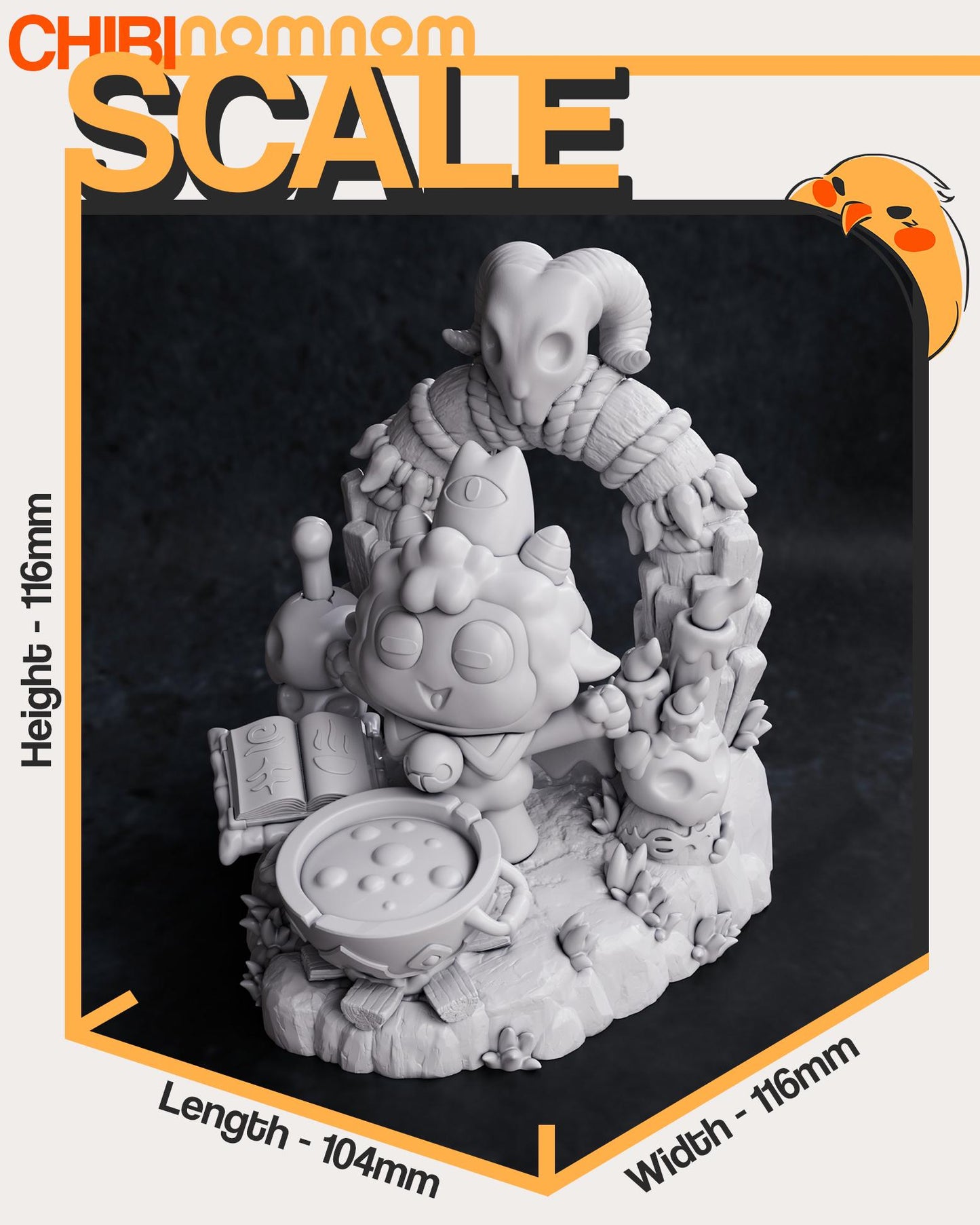 Chibi Cult of the Lamb Ritual | 4.5-Inch Resin Model Kit | Ritual Scene