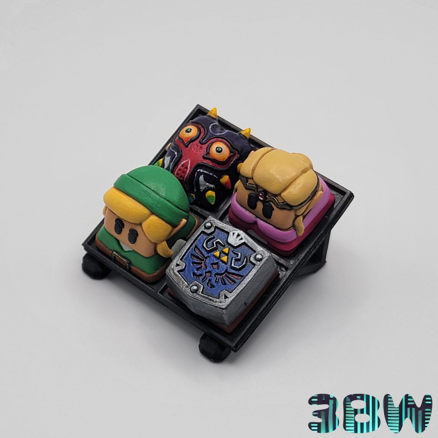 Zelda Keycap Set | Handpainted Resin Artisan Caps | Cherry MX | Link, Zelda, Hylian Shield, Majora Mask