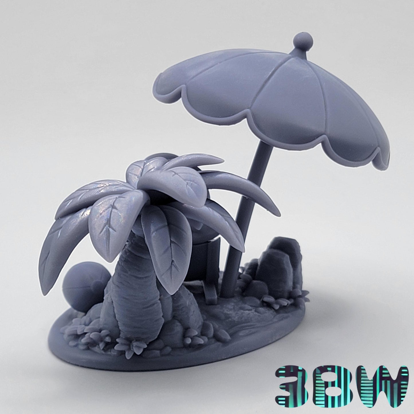 Chibi Psyduck | 3-Inch Resin Model Kit | DIY Pokemon Tropical Beach Scene