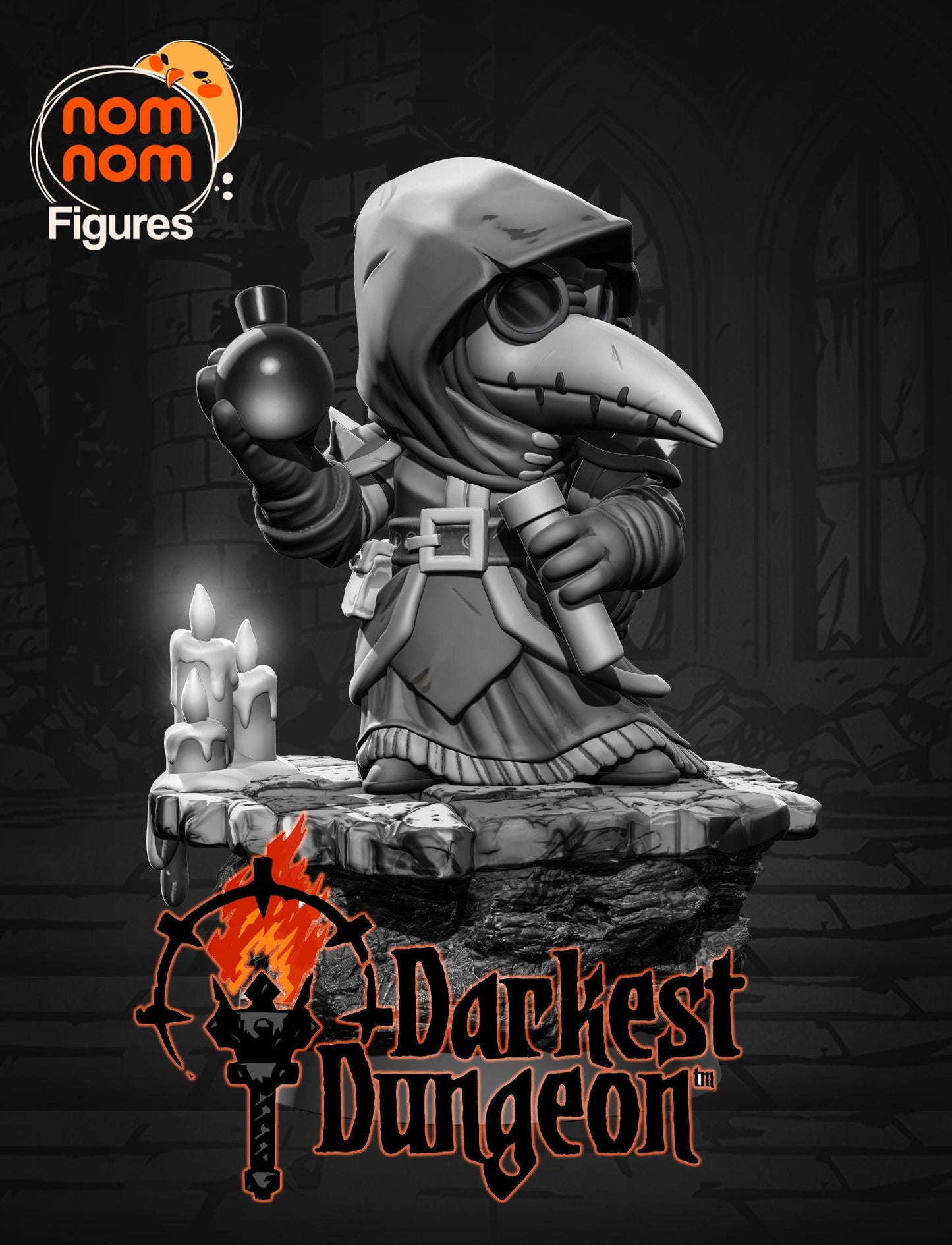 Chibi Plague Doctor | 2.5-Inch Resin Model Kit | DIY Darkest Dungeon Hero