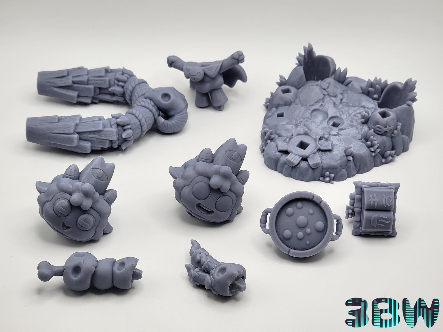 Chibi Cult of the Lamb Ritual | 4.5-Inch Resin Model Kit | Ritual Scene