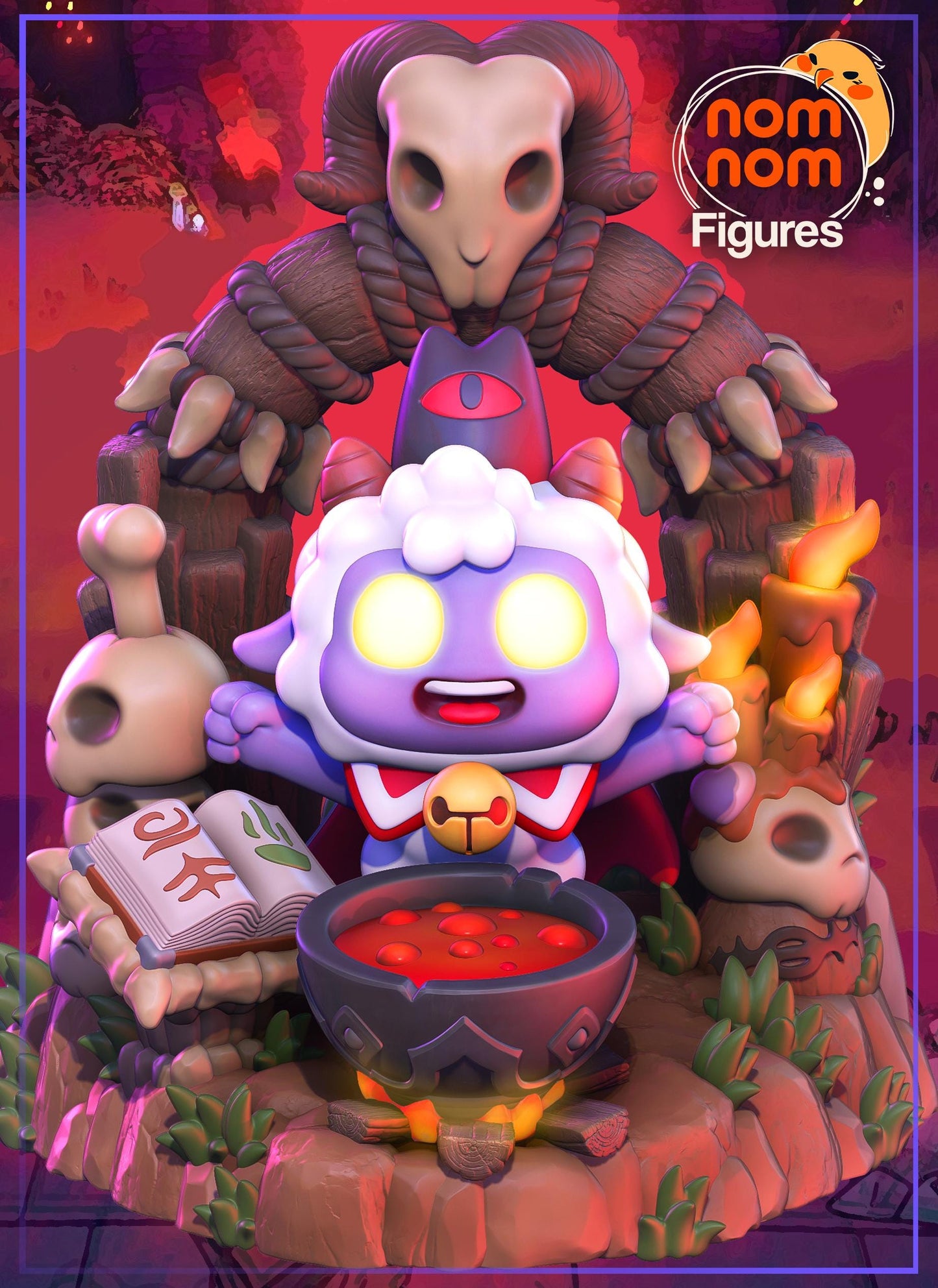 Chibi Cult of the Lamb Ritual | 4.5-Inch Resin Model Kit | Ritual Scene