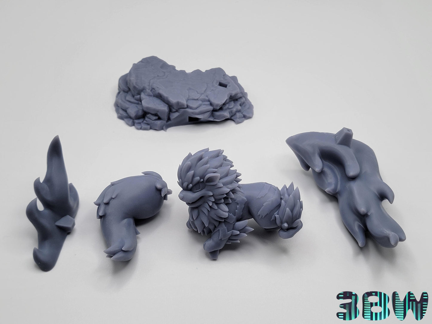 Chibi Arcanine | 3-Inch Resin Model Kit | DIY Pokemon Fire Beast