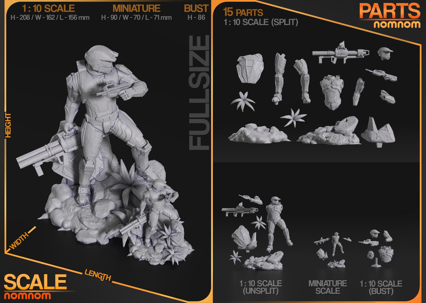 Master Chief | 3.5-Inch Resin Model Kit | DIY Halo Mjolnir Power Suit