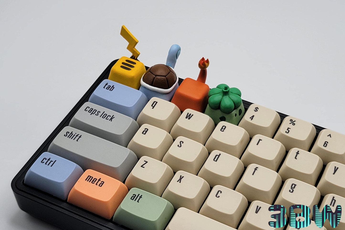 Pokémon Starter Keycap Set | Handpainted Resin Artisan Caps | Cherry MX | Charmander, Bulbasaur, Squirtle, Pikachu