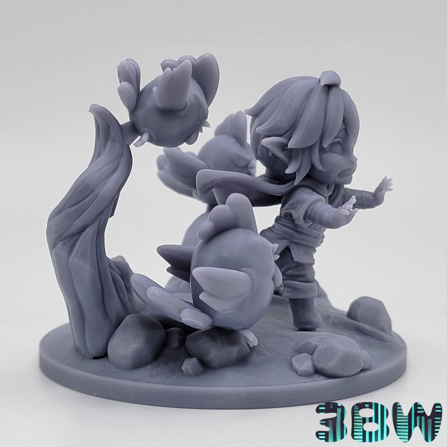 Chibi Link vs Cuccos | 2.5-Inch Resin Model Kit | DIY Breath of the Wild Scene