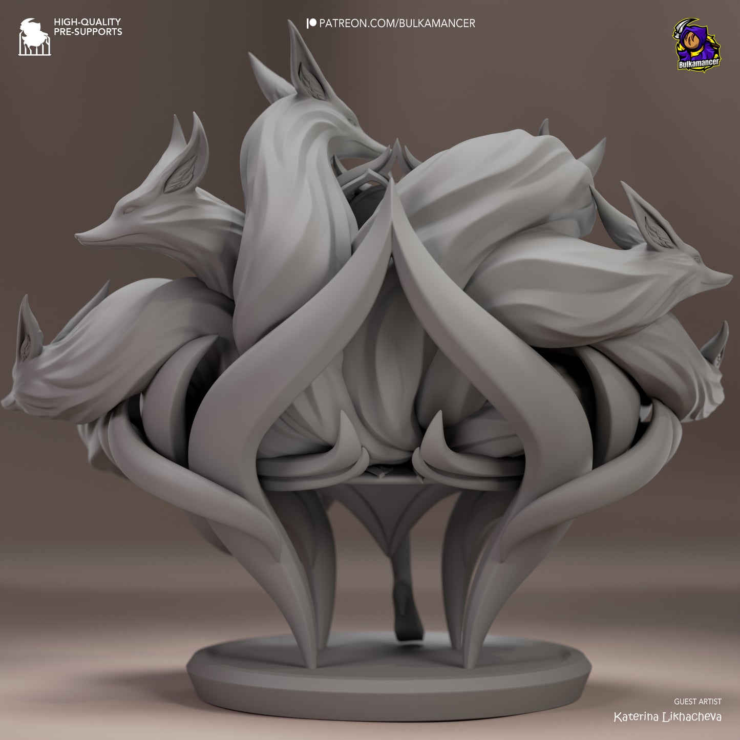 Ahri - Immortalized Legend | 10-Inch Resin Model Kit | League of Legends Nine-Tailed Fox of the Rift
