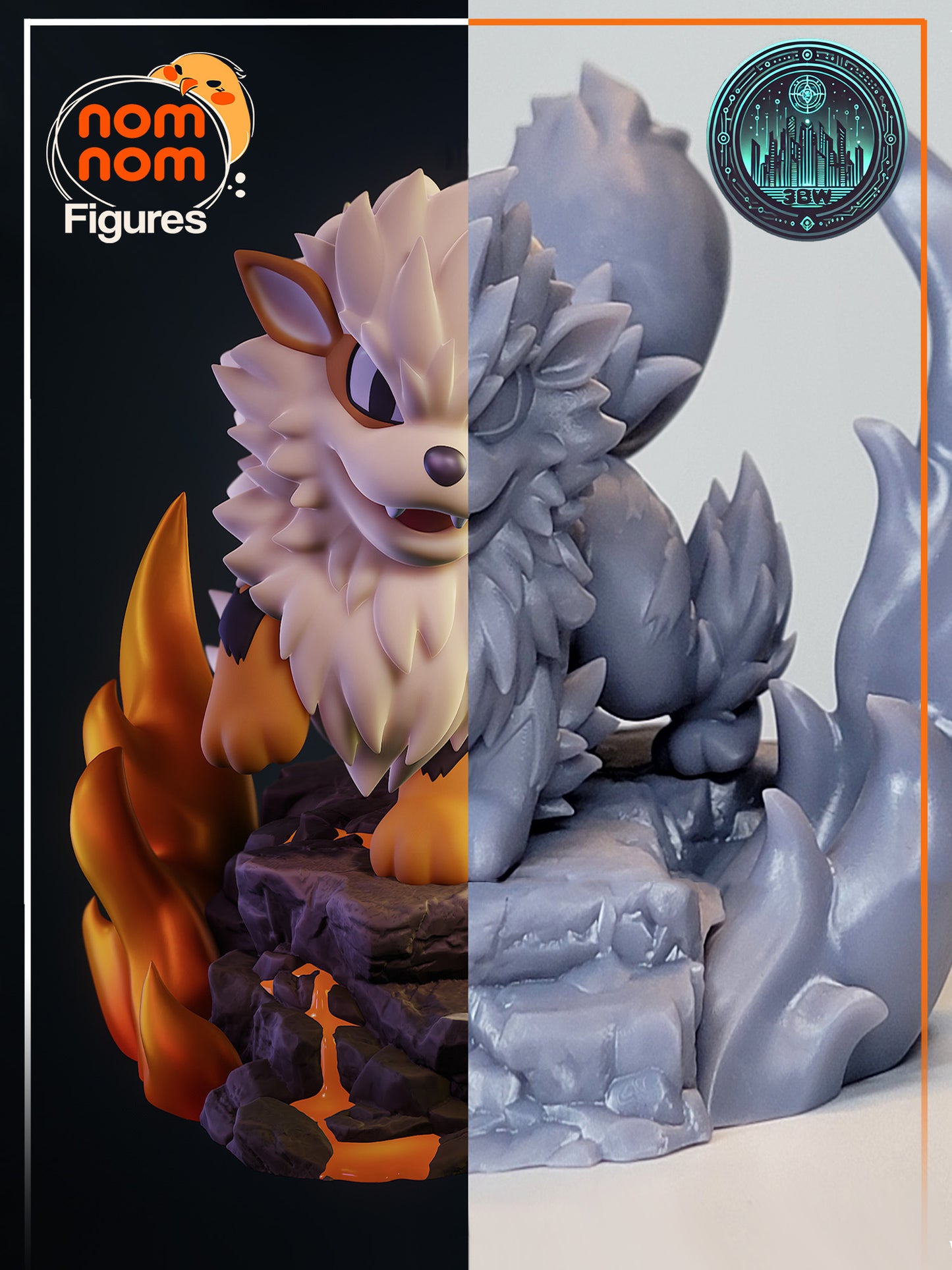 Chibi Arcanine | 3-Inch Resin Model Kit | DIY Pokemon Fire Beast