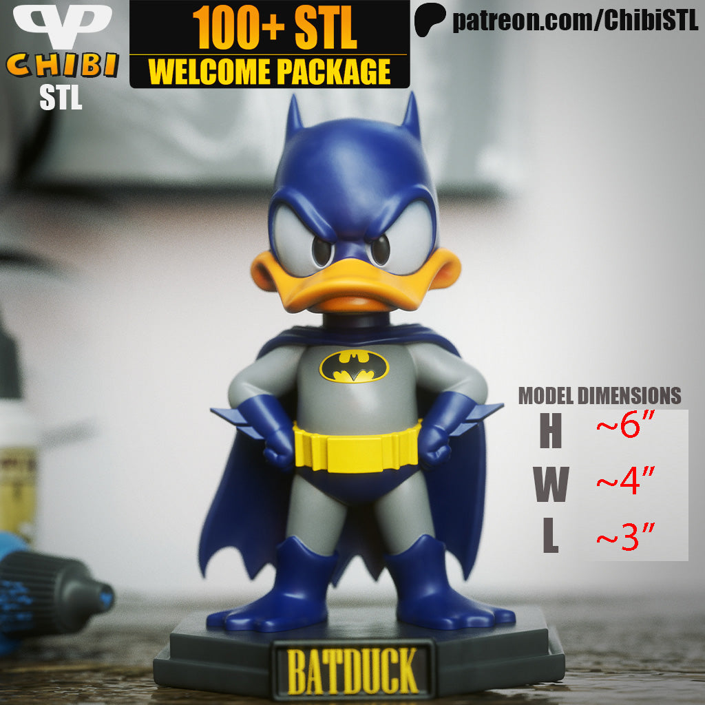 Chibi Batduck | Resin Model Kit | Caped Quack Crusader