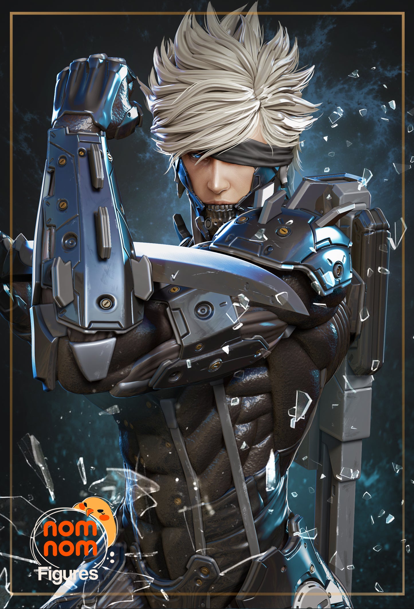 Raiden Bust | 7.5-Inch Resin Model Kit | DIY Metal Gear Cyborg Ninja