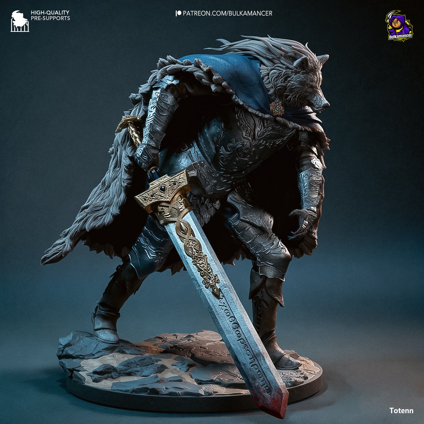 Blaidd the Half-Wolf | 10-Inch Resin Model Kit | Elden Ring Ranni’s Loyal Shadow