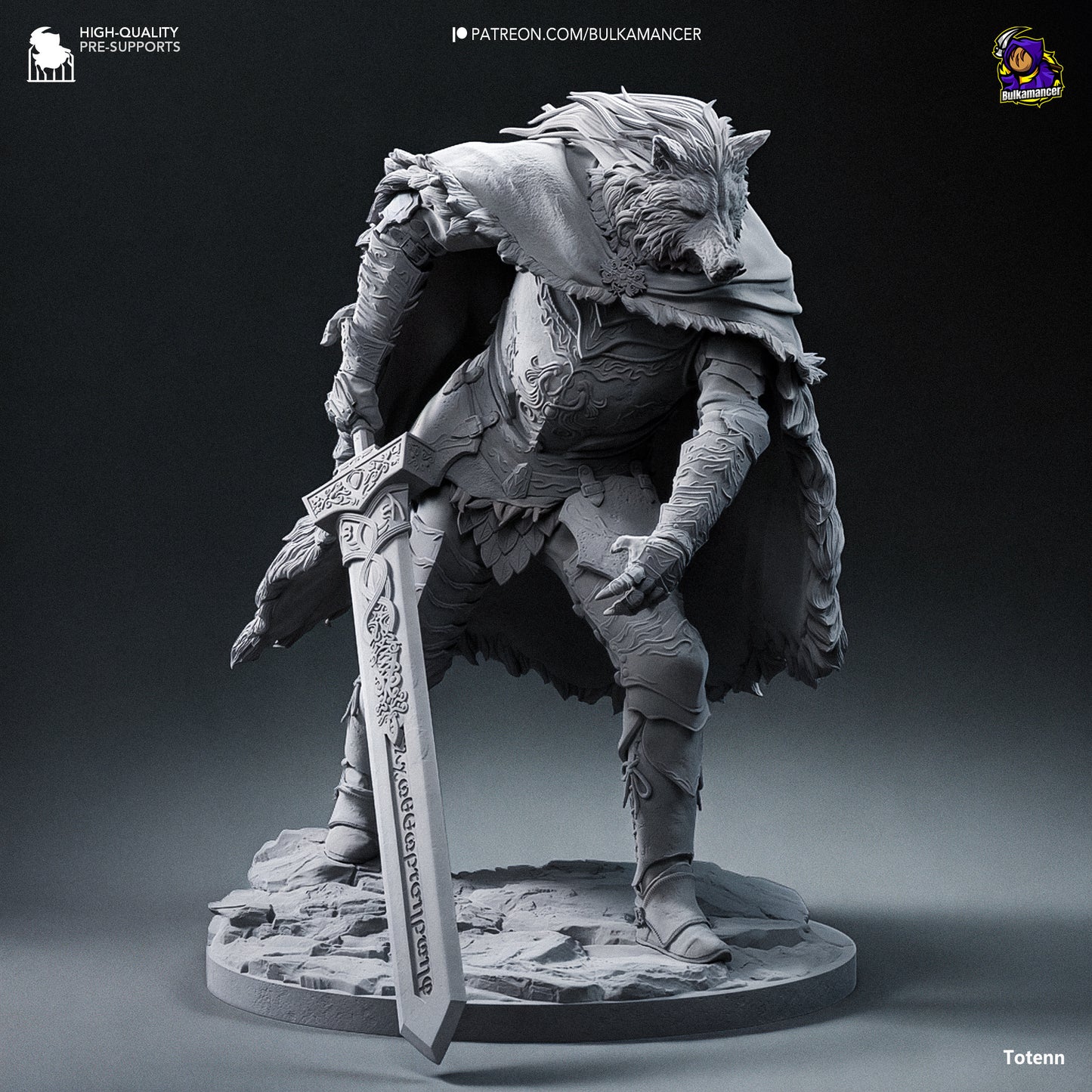 Blaidd the Half-Wolf | 10-Inch Resin Model Kit | Elden Ring Ranni’s Loyal Shadow