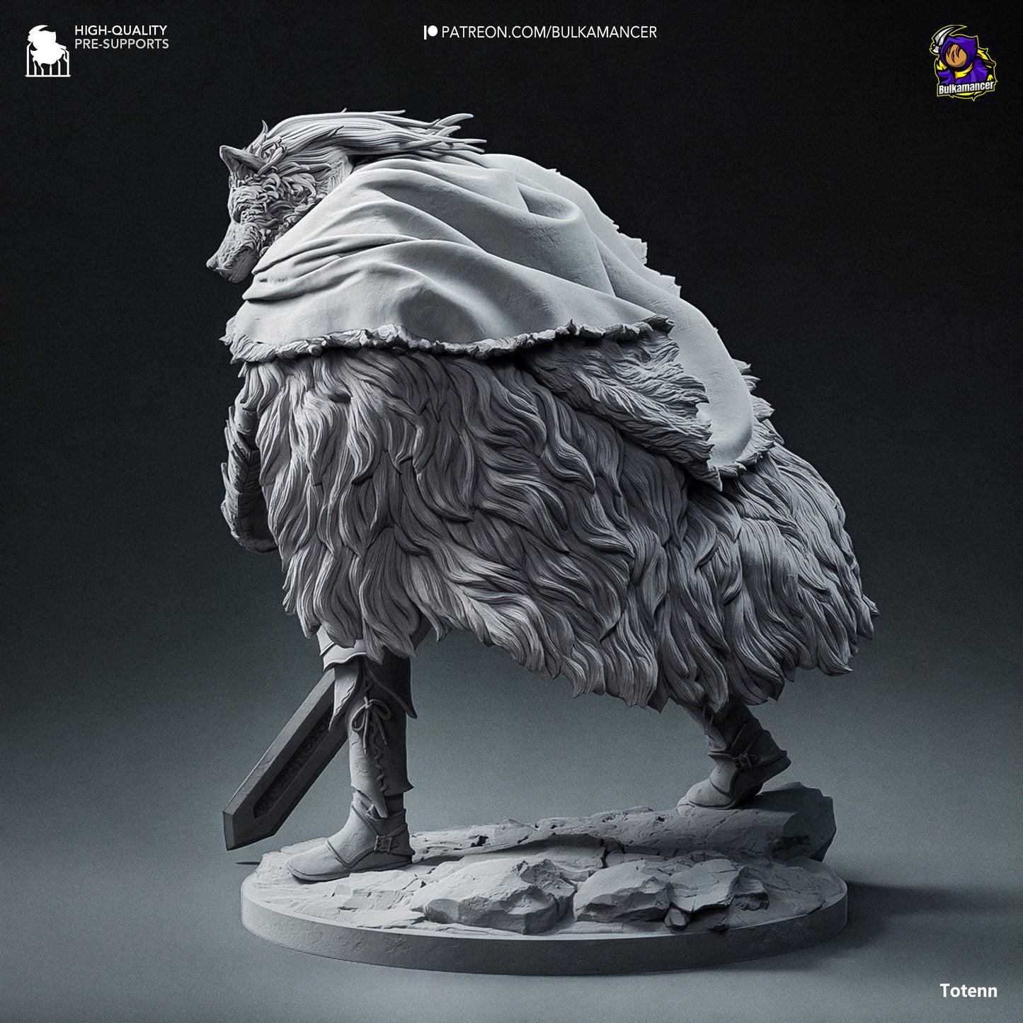 Blaidd the Half-Wolf | 10-Inch Resin Model Kit | Elden Ring Ranni’s Loyal Shadow