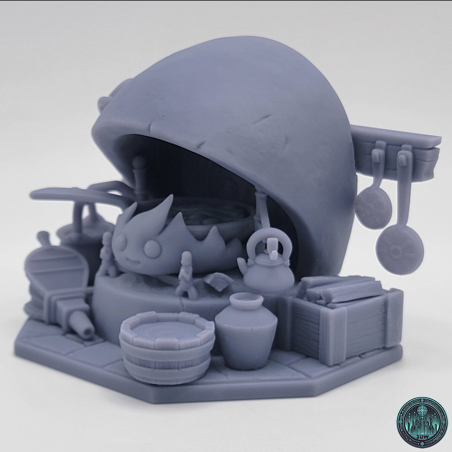Chibi Calcifer | 3" Resin Model Kit | DIY Howl's Moving Castle Flame Spirit