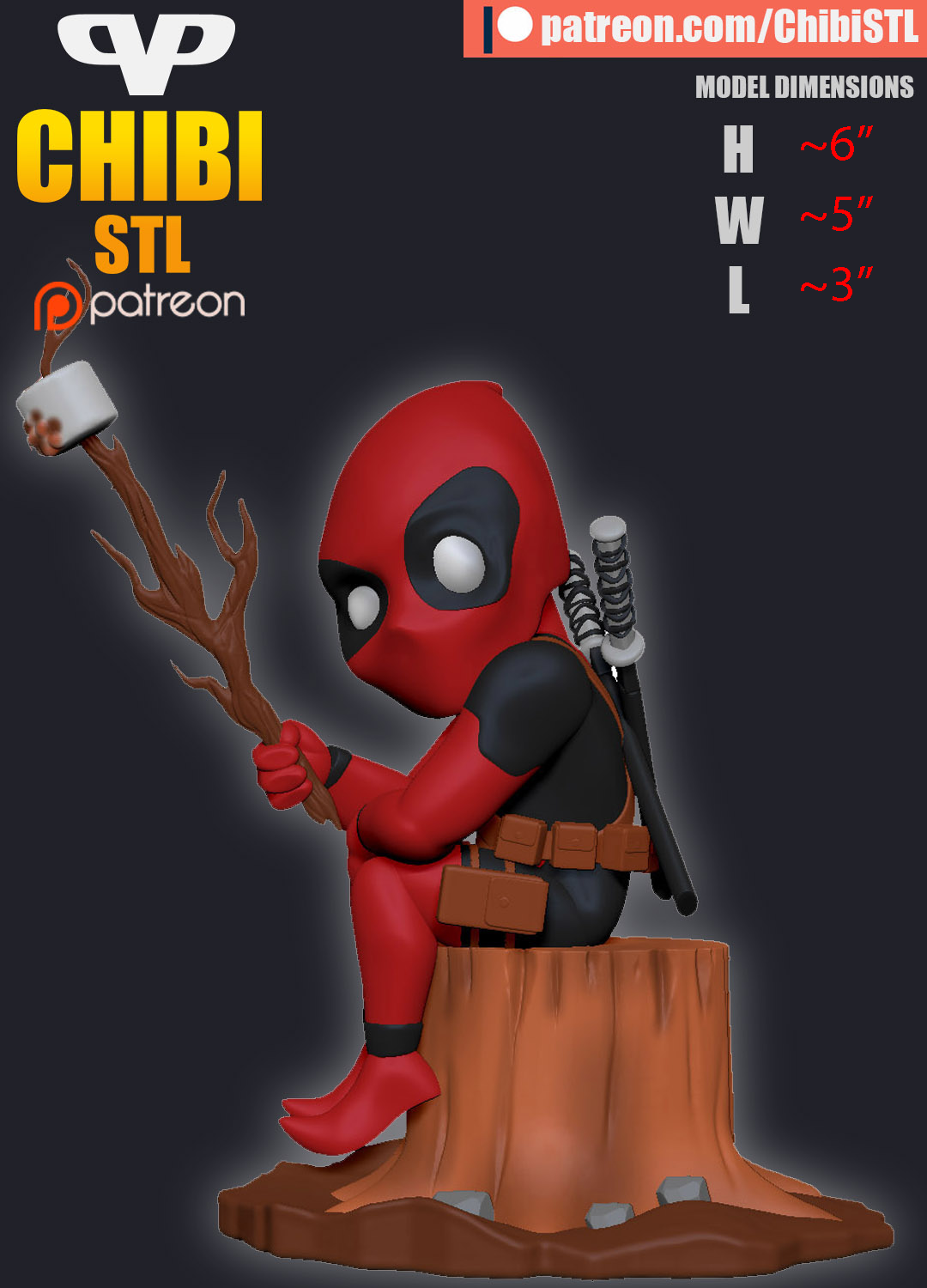 Chibi Ghost Rider & Deadpool | Resin Model Kit | Marvel Chaos Duo