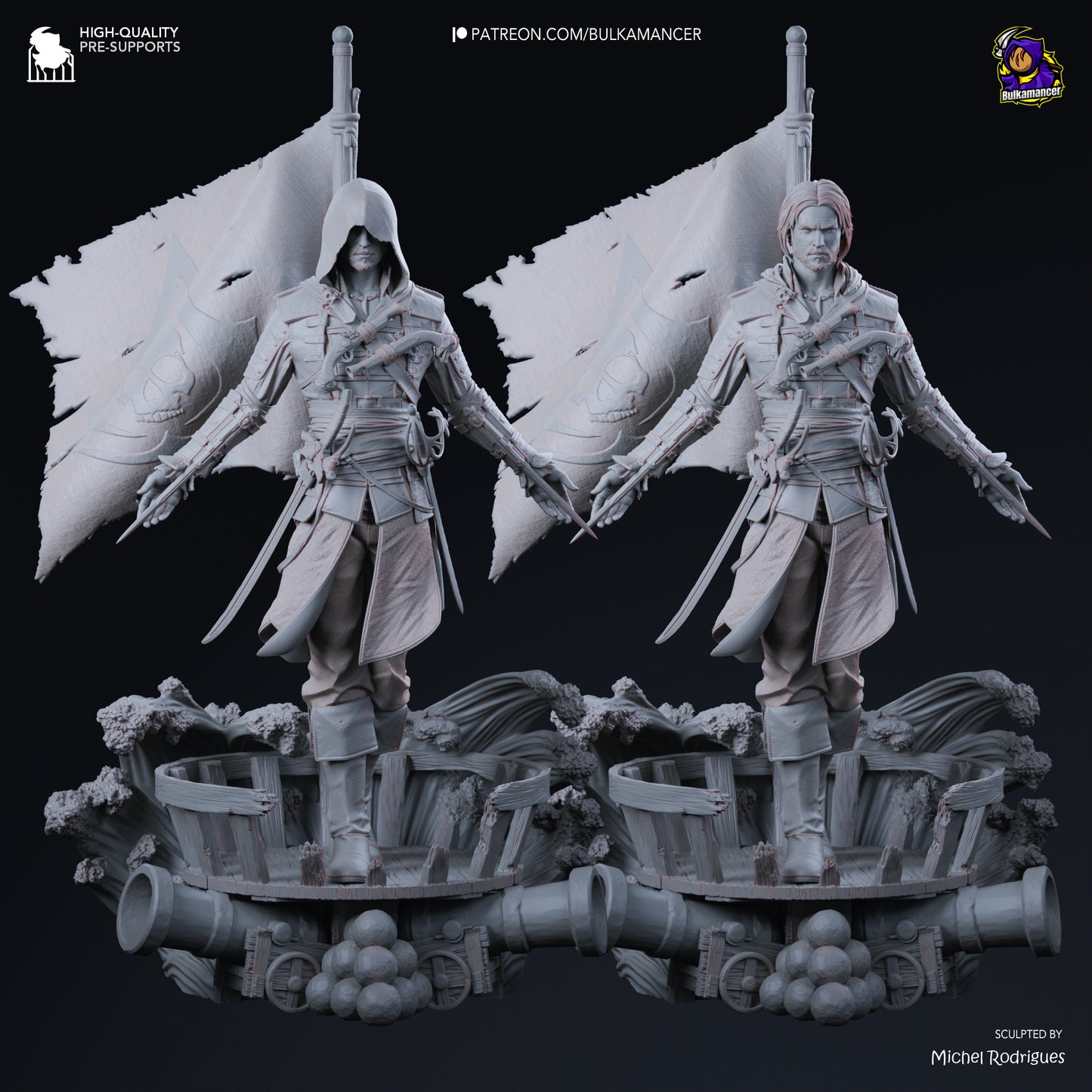 Edward Kenway | 12.5-Inch Resin Model Kit | DIY Assassin's Creed Black Flag Pirate Assassin