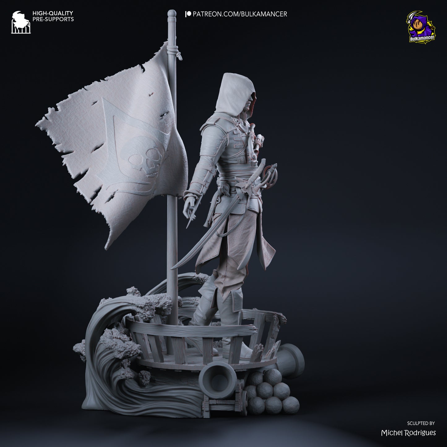 Edward Kenway | 12.5-Inch Resin Model Kit | DIY Assassin's Creed Black Flag Pirate Assassin