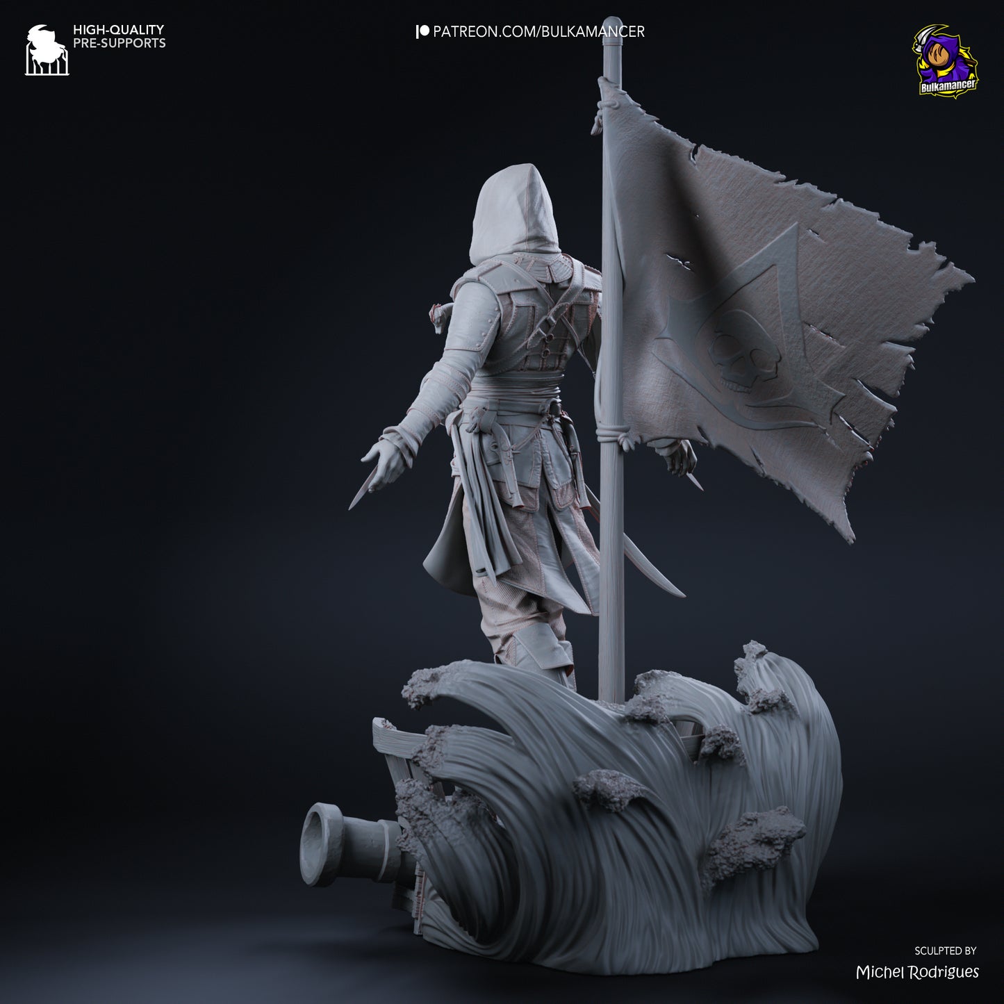 Edward Kenway | 12.5-Inch Resin Model Kit | DIY Assassin's Creed Black Flag Pirate Assassin