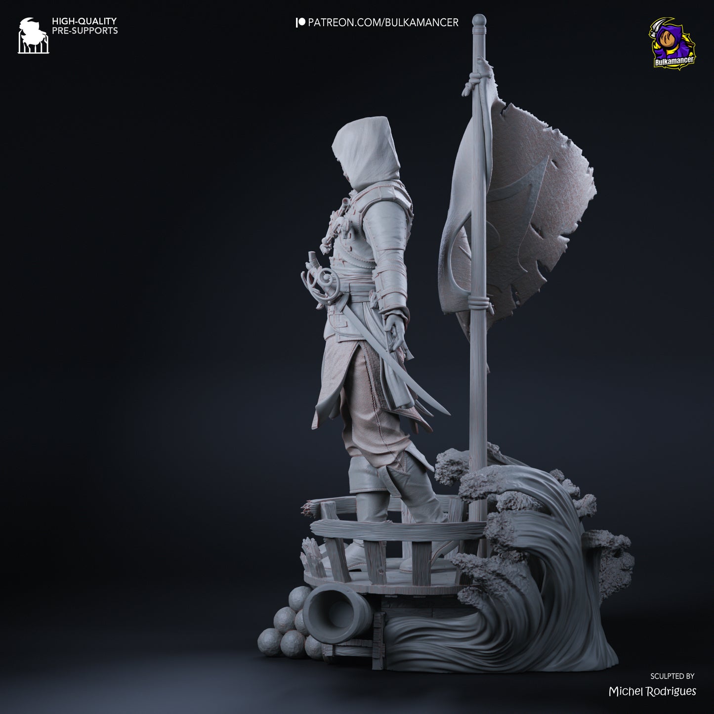 Edward Kenway | 12.5-Inch Resin Model Kit | DIY Assassin's Creed Black Flag Pirate Assassin