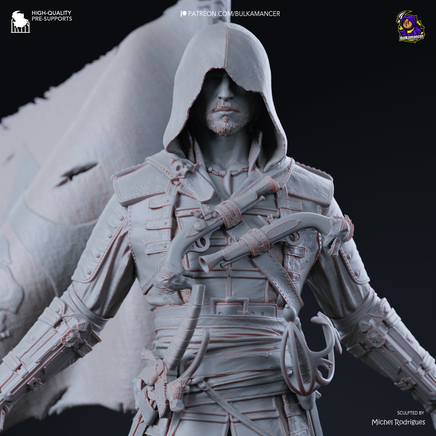 Edward Kenway | 12.5-Inch Resin Model Kit | DIY Assassin's Creed Black Flag Pirate Assassin