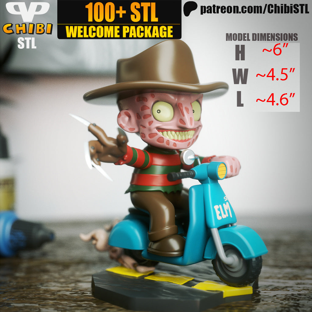 Chibi Freddy Krueger | Resin Model Kit | Nightmare on Vespa Street