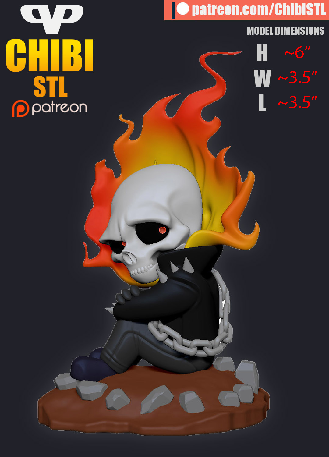 Chibi Ghost Rider & Deadpool | Resin Model Kit | Marvel Chaos Duo