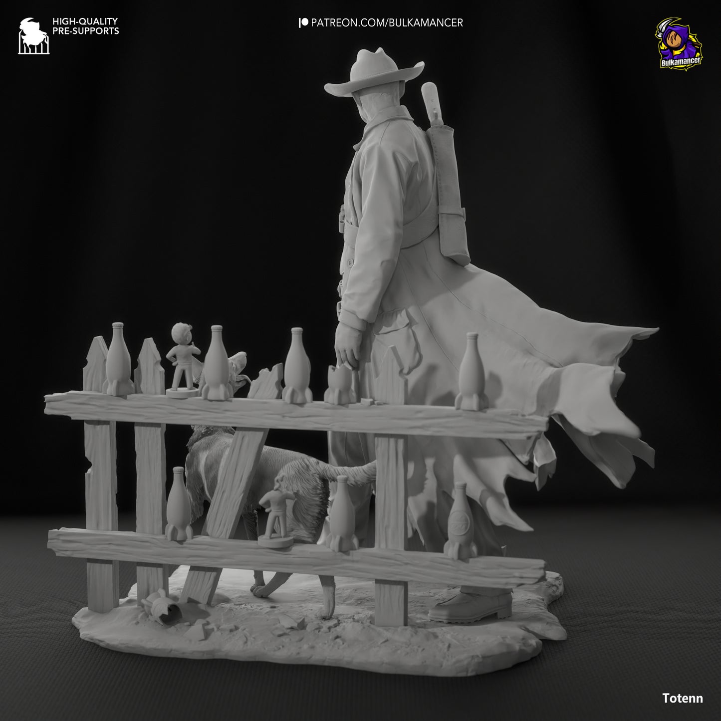 The Ghoul with Dogmeat | 9.5-Inch Resin Model Kit | DIY Fallout Wasteland Survivor
