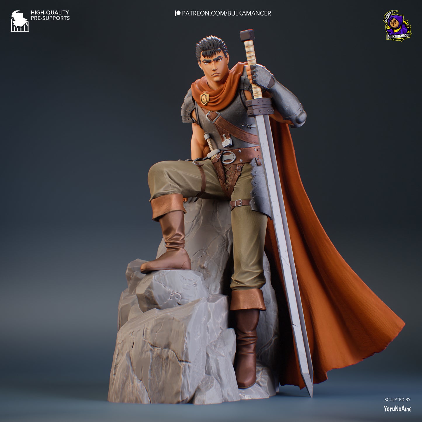 Guts | 10.5-Inch Resin Model Kit | DIY Berserk Band of the Falcon Warrior
