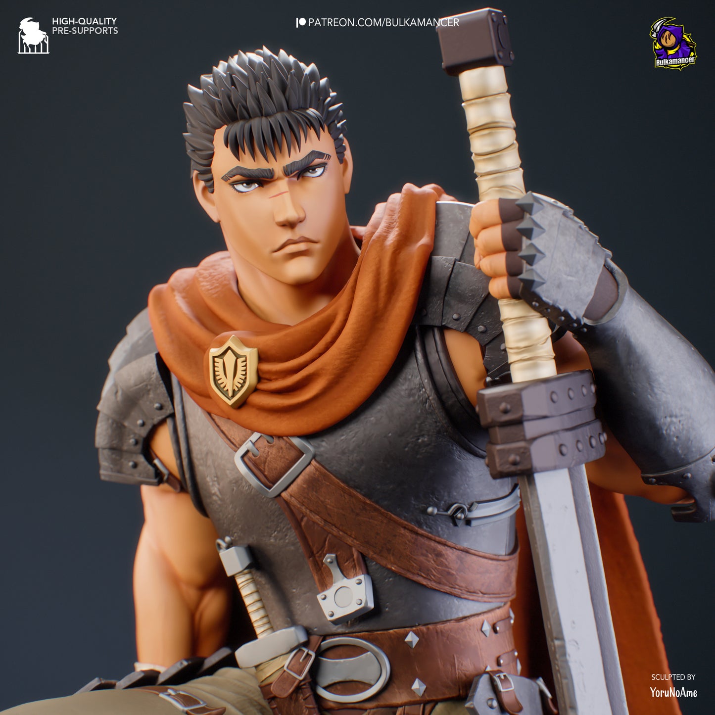 Guts | 10.5-Inch Resin Model Kit | DIY Berserk Band of the Falcon Warrior