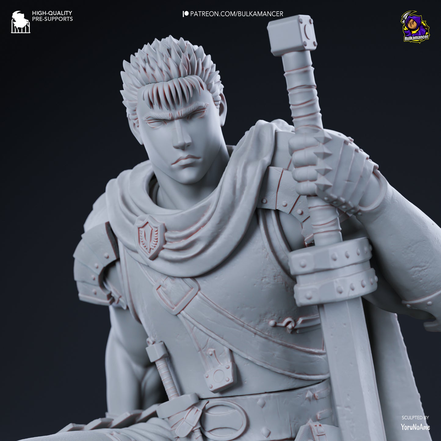 Guts | 10.5-Inch Resin Model Kit | DIY Berserk Band of the Falcon Warrior