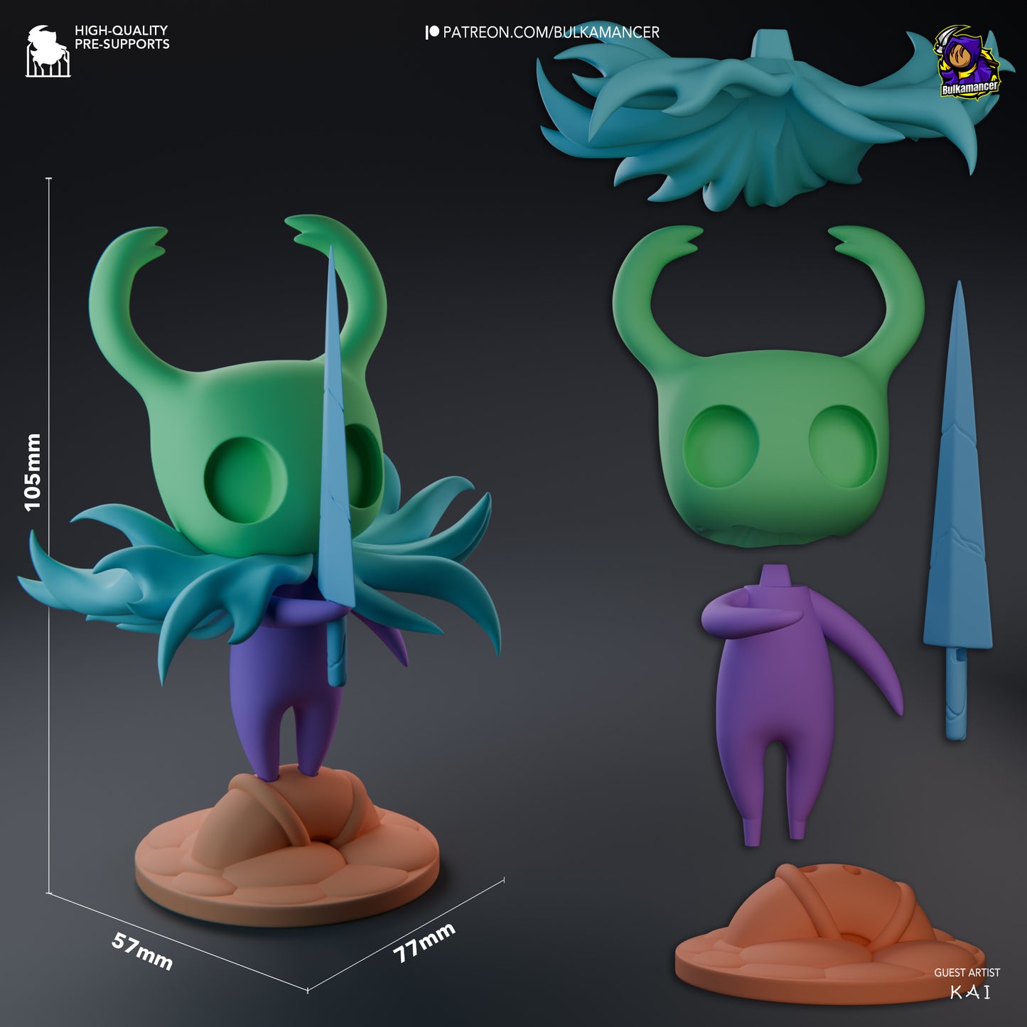 Hollow Knight | 4-Inch Resin Model Kit | Hallownest’s Silent Challenger