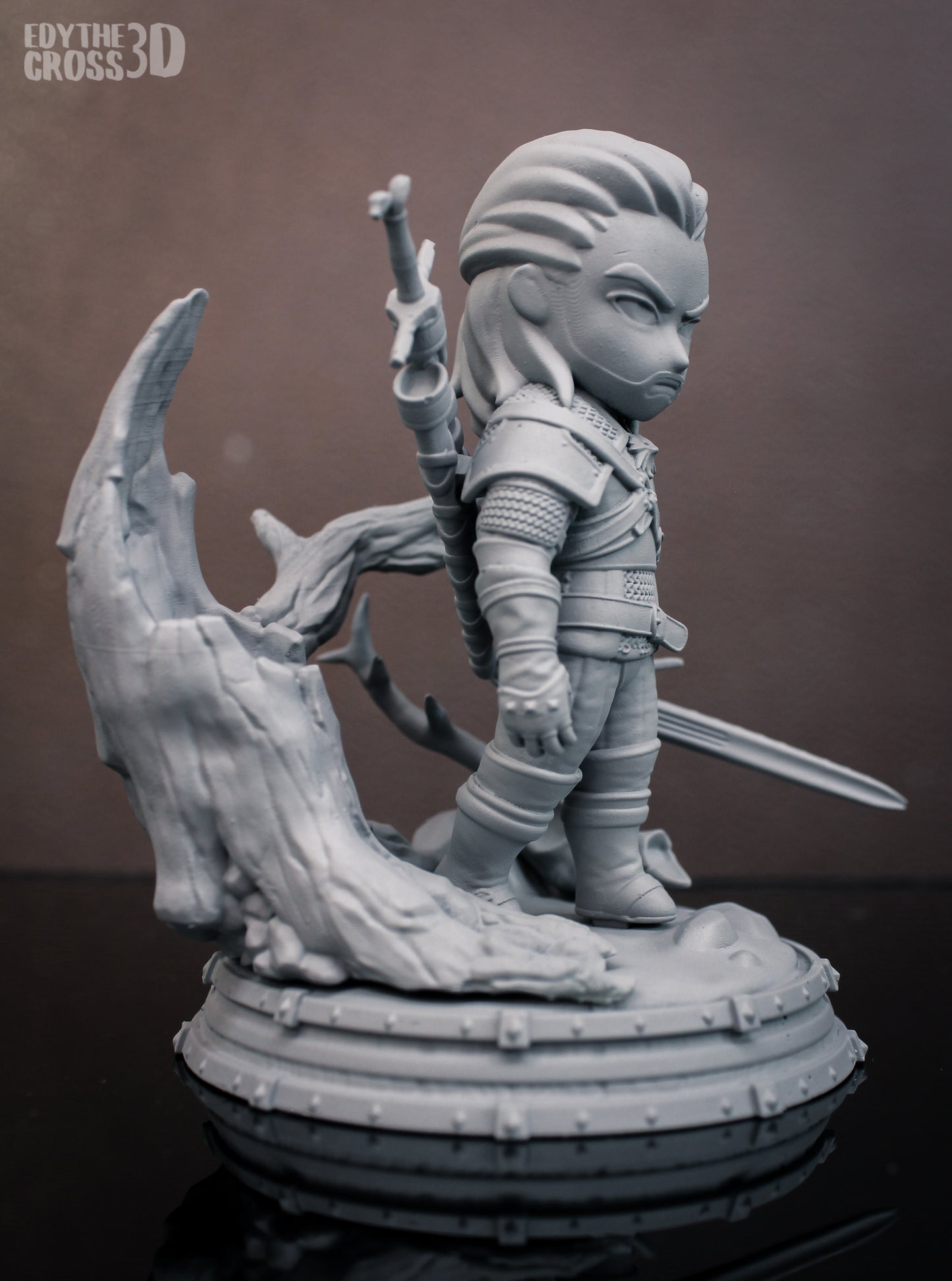 Chibi Geralt | 4-Inch Resin Model Kit | DIY Witcher Adorable Mutant
