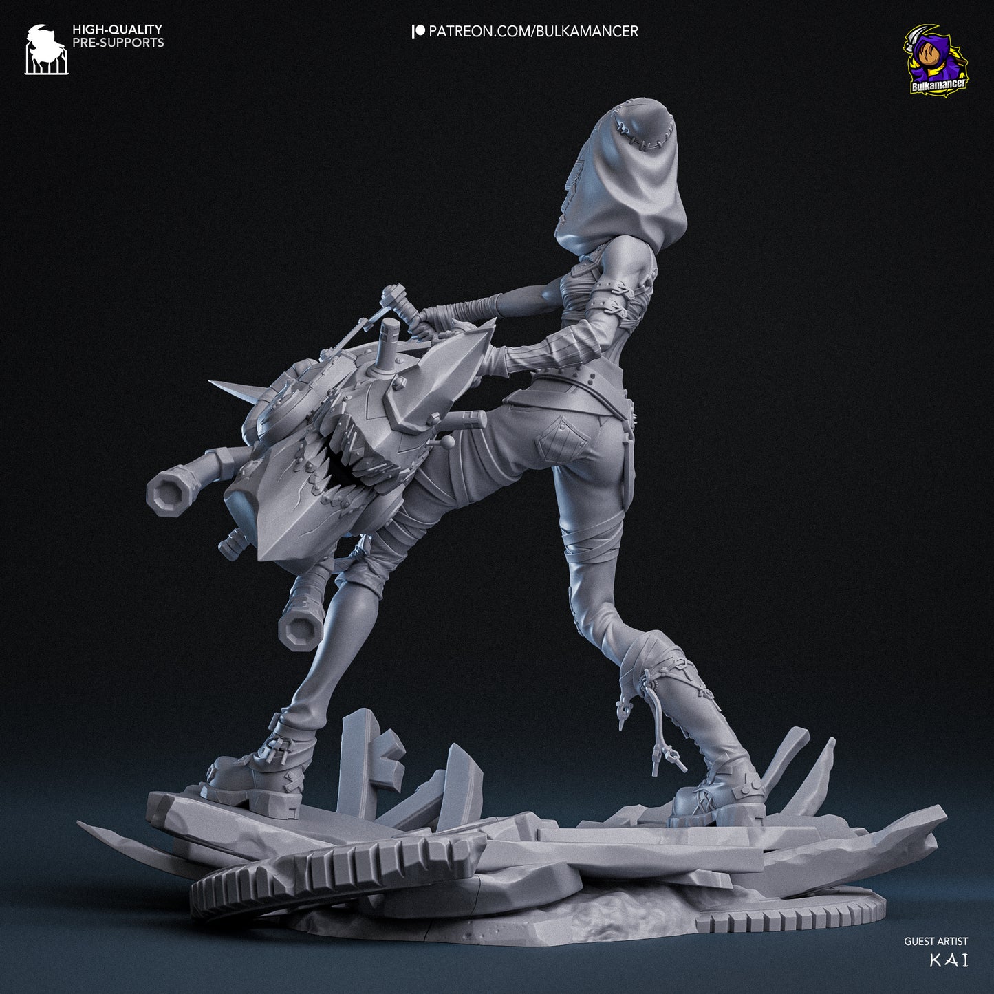 Fractured Jinx | 9-Inch Resin Model Kit | Arcane Loose Cannon of Zaun