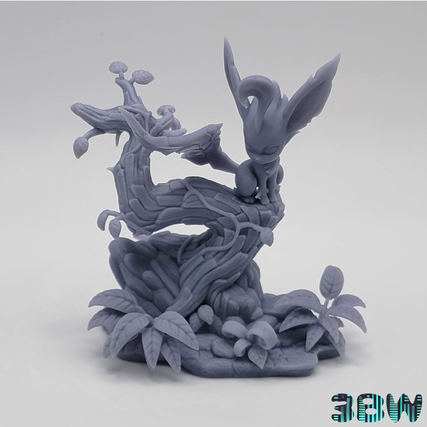 Chibi Leafeon Garage Kit | 3.5-Inch Resin Model Kit | DIY Forest-Themed Eevee Evolution Kit