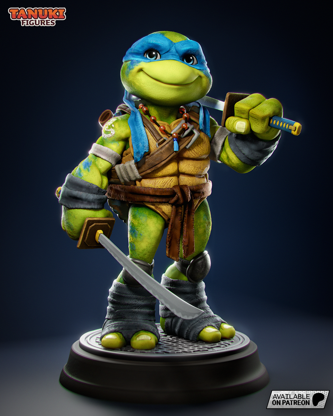 Leonardo | 6.5-Inch Resin Model Kit | Toon-Style TMNT Turtle Leader