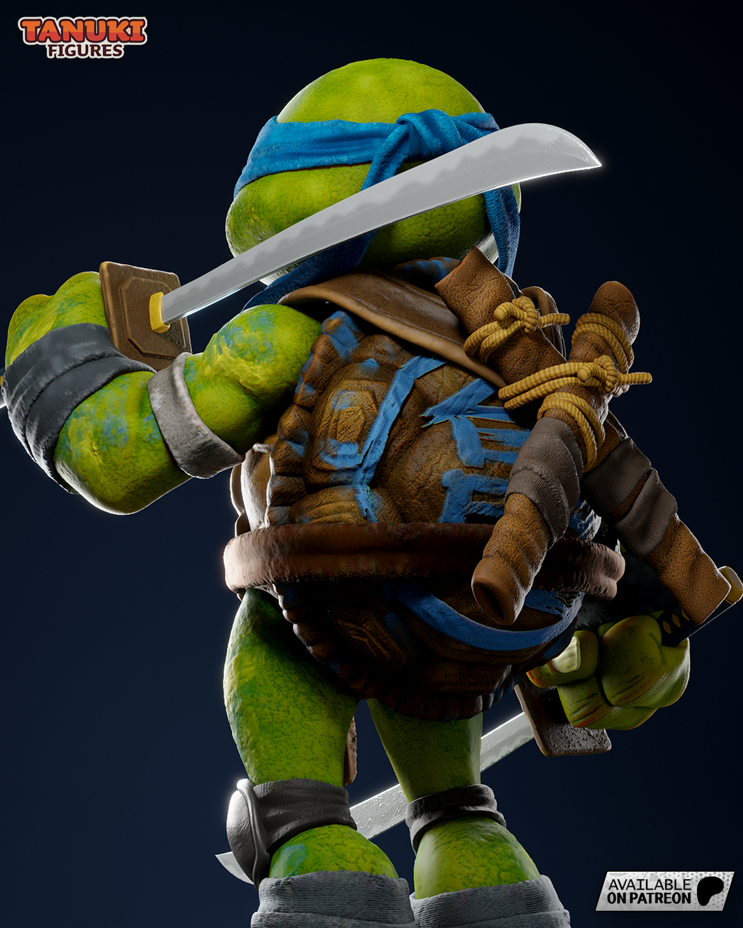 Leonardo | 6.5-Inch Resin Model Kit | Toon-Style TMNT Turtle Leader