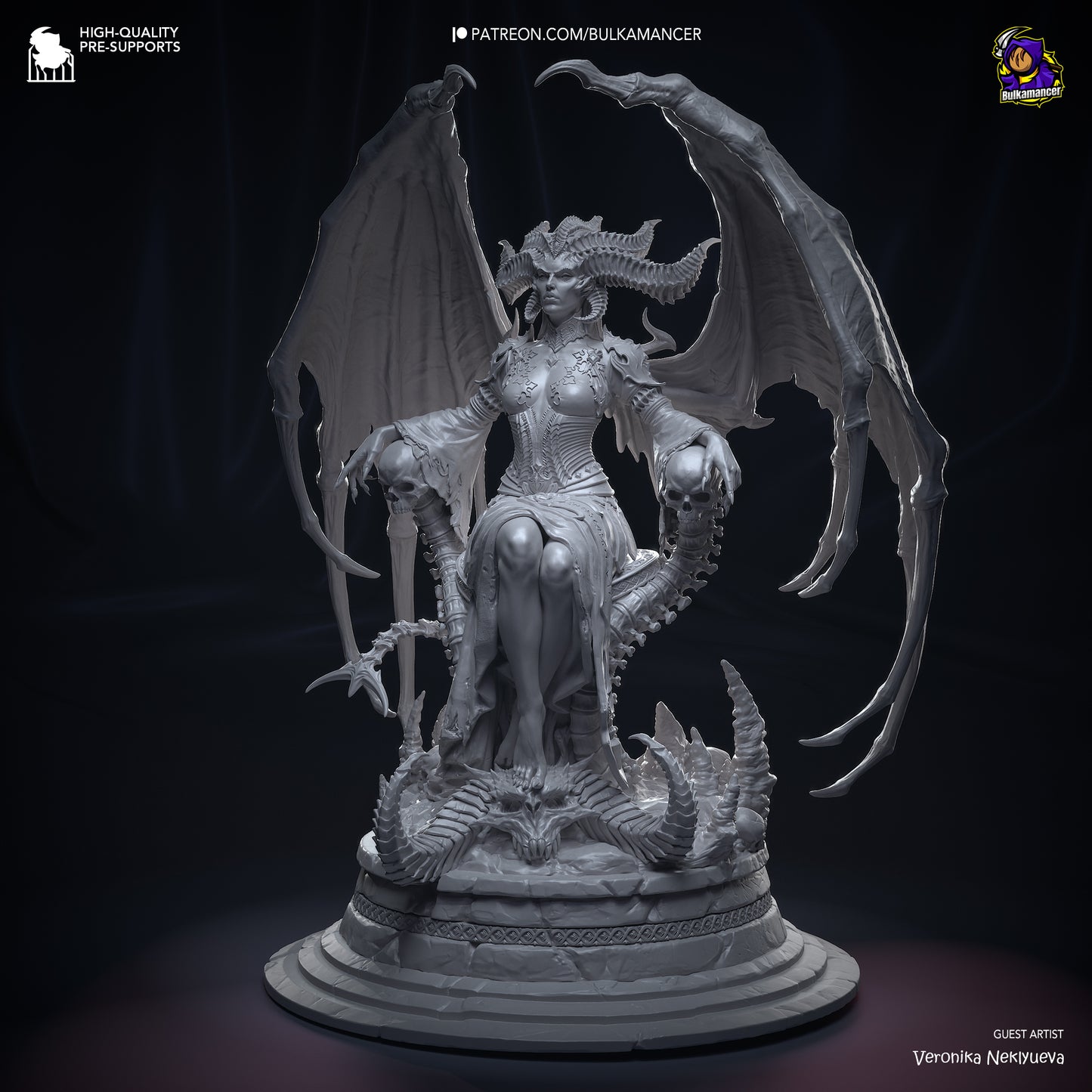 Lilith | 12-Inch Resin Model Kit | DIY Diablo 4 Demon Queen
