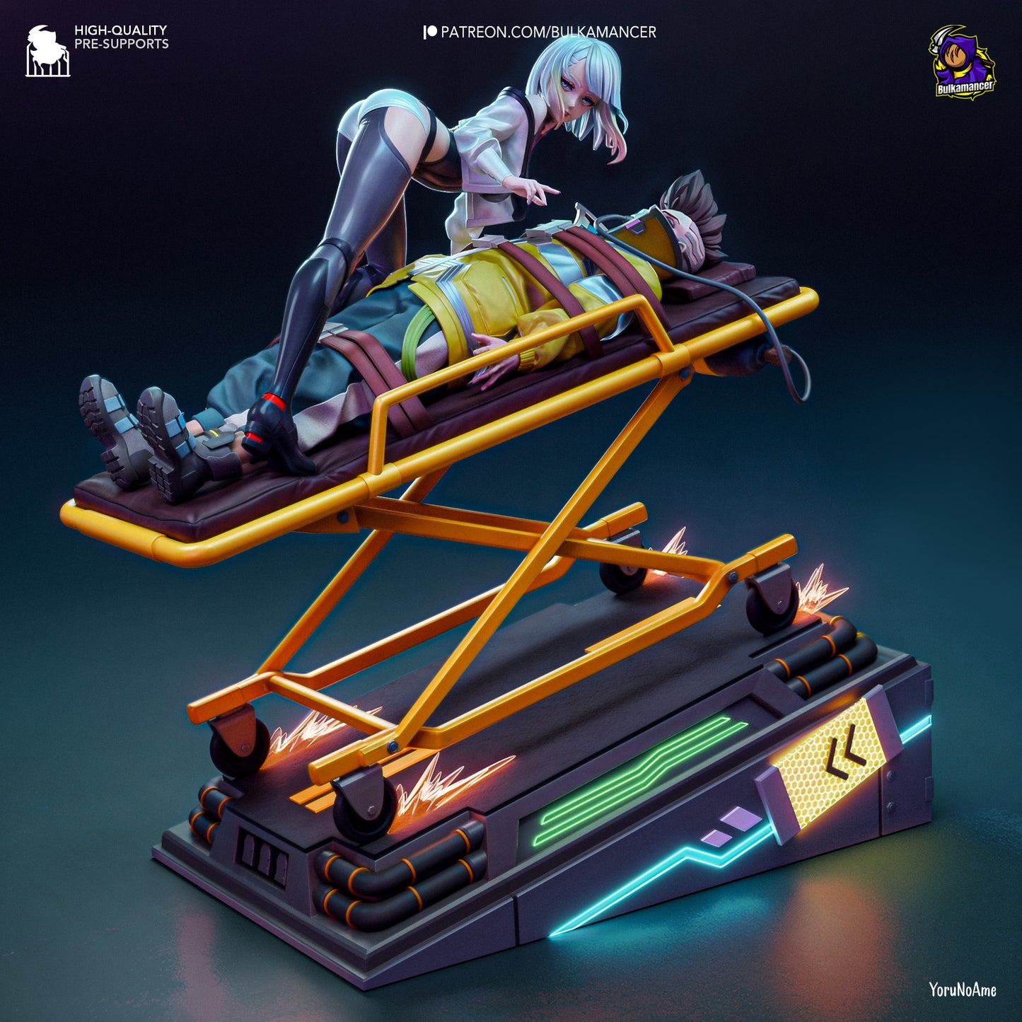 Lucy & David | 11-Inch Resin Model Kit | Cyberpunk Edgerunners Gurney Scene