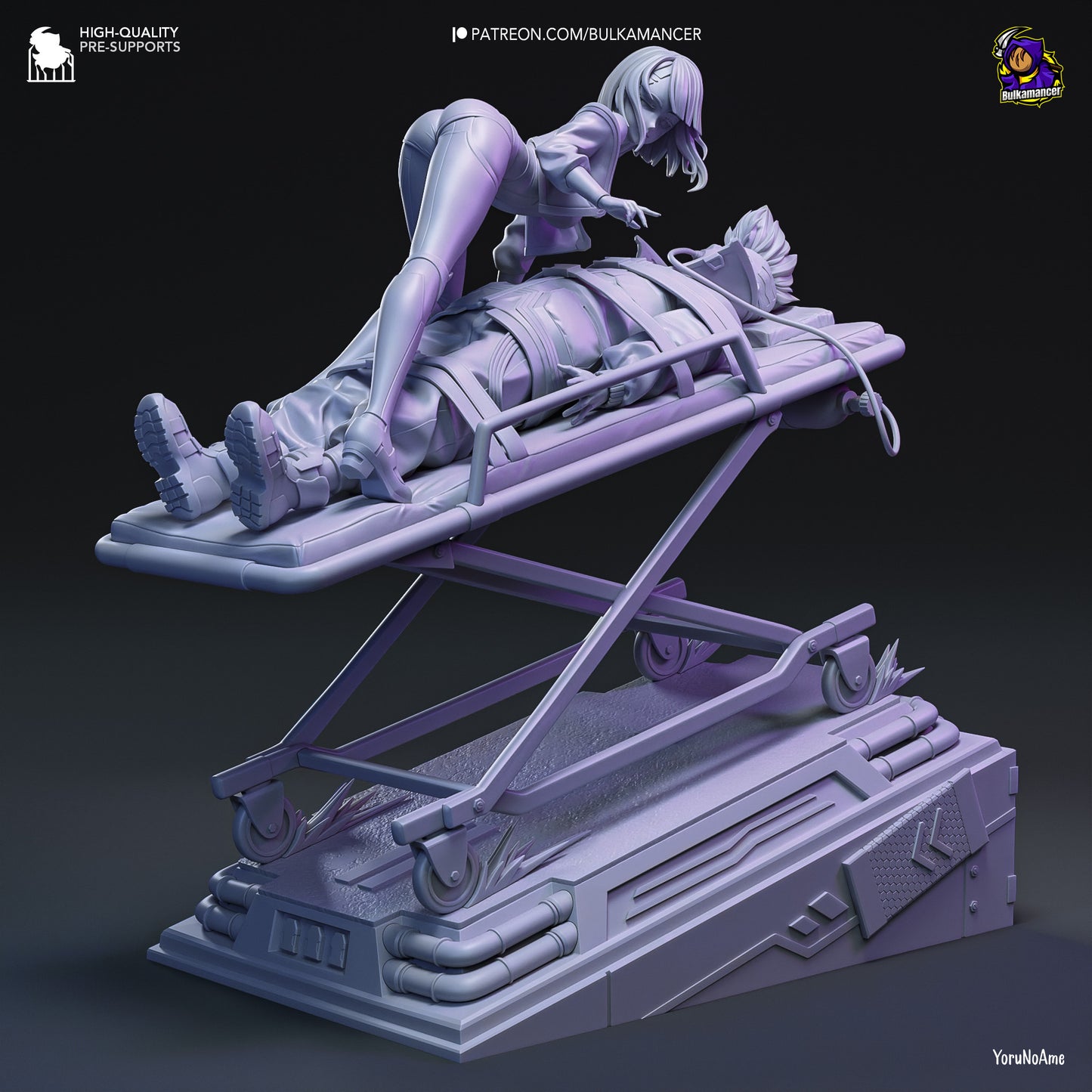 Lucy & David | 11-Inch Resin Model Kit | Cyberpunk Edgerunners Gurney Scene