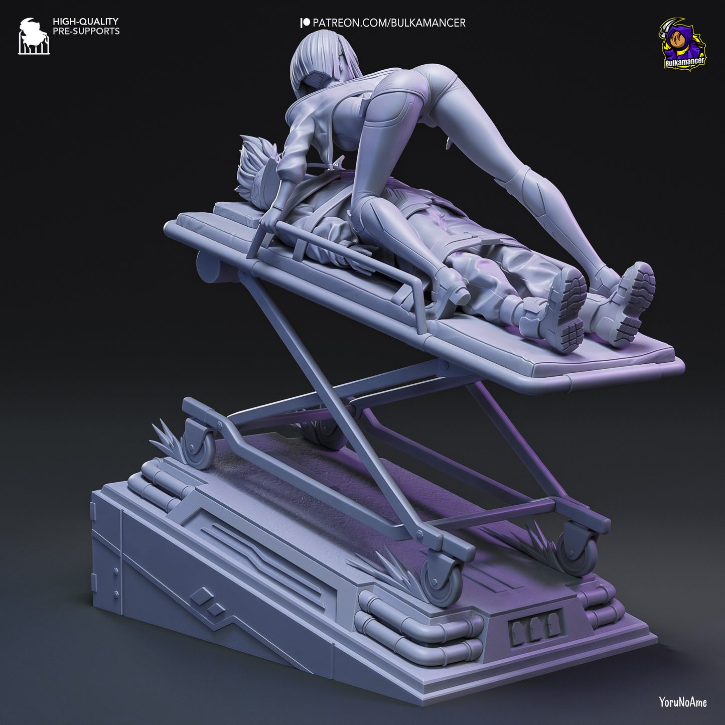 Lucy & David | 11-Inch Resin Model Kit | Cyberpunk Edgerunners Gurney Scene