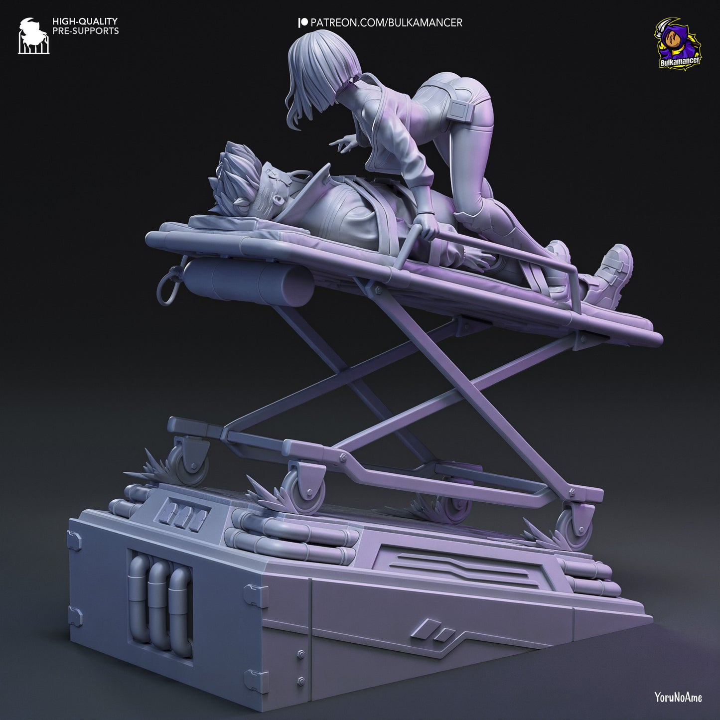 Lucy & David | 11-Inch Resin Model Kit | Cyberpunk Edgerunners Gurney Scene