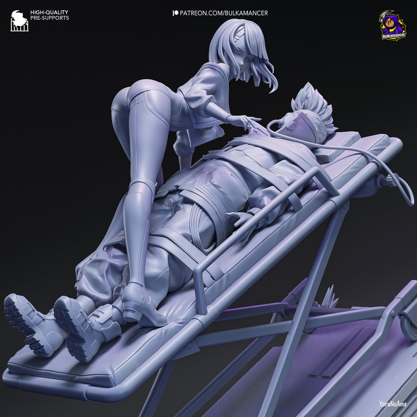 Lucy & David | 11-Inch Resin Model Kit | Cyberpunk Edgerunners Gurney Scene