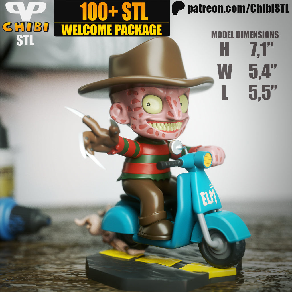 Chibi Freddy Krueger | Resin Model Kit | Nightmare on Vespa Street